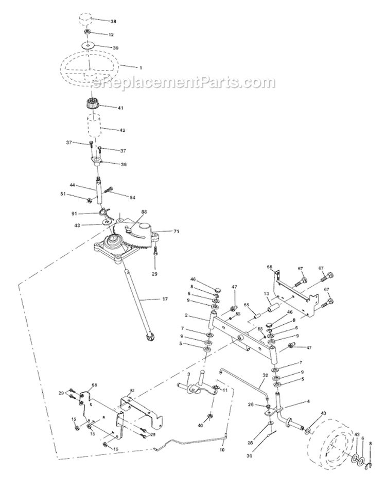 Page D Diagram and Parts List for WE12538M  Weed Eater Lawn Tractor
